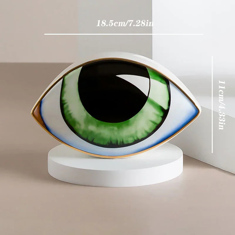 Nordic Style Ceramic Devil's Eye Home Decor Eye Abstract Ornament Sculpture Statues Study Room Abstract Decoration Gift Giving
