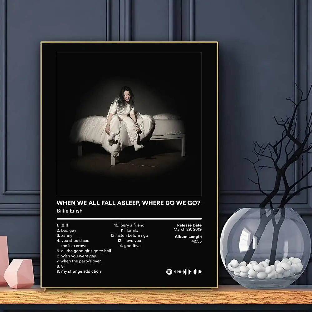 Singer E-Eilish HOT ALBUM Poster HD Art Sticky Wall Waterproof Home Living Room Bar Decoration