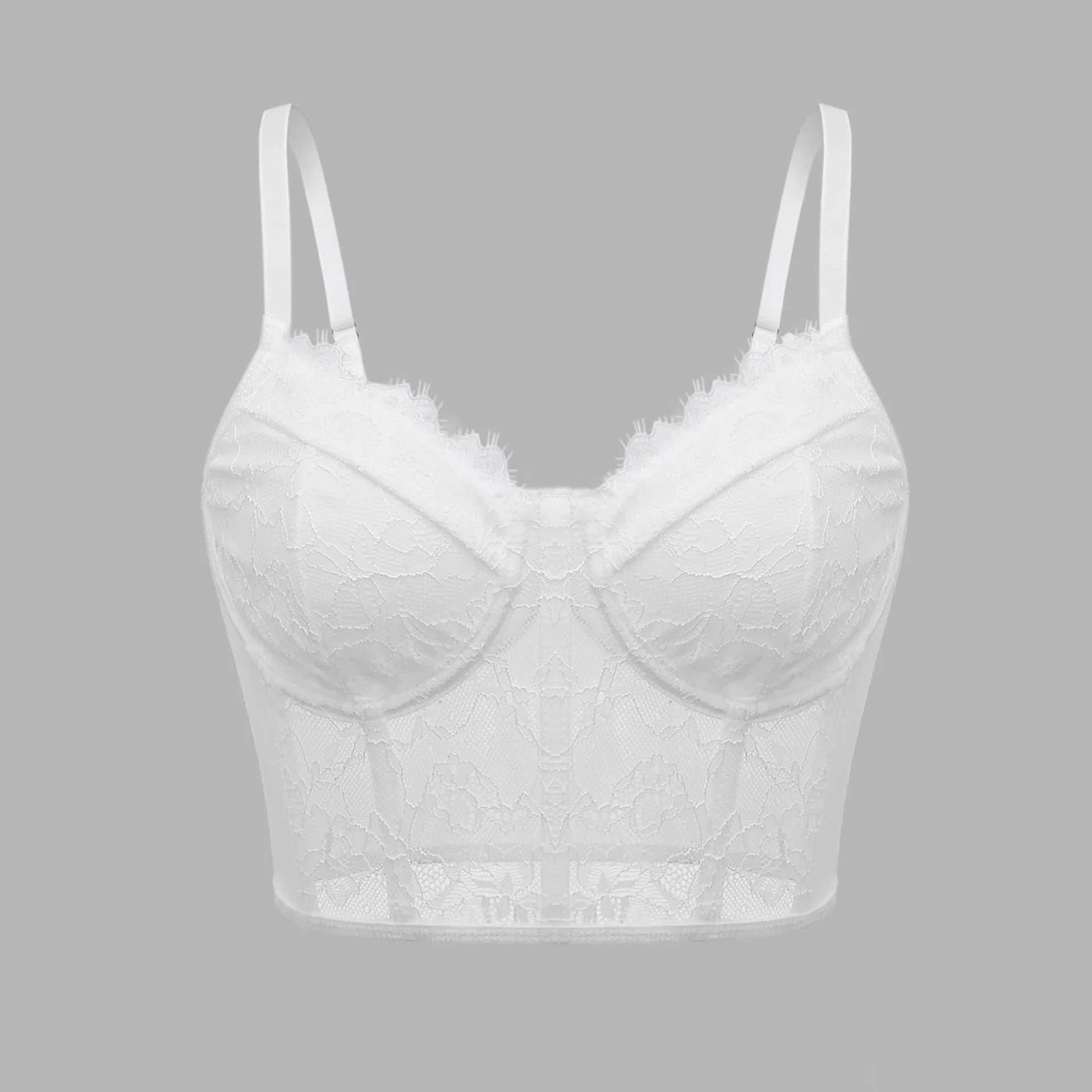 Women's Sexy Semi Transparent Bra Mesh Push Up Bralet Women's Tube Top Corset Bustier Vest Club Party Crop Top Elegant Lingerie