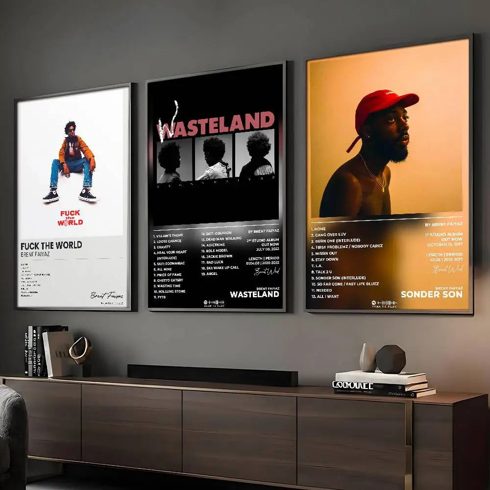Singer B-Brent F-Faiyaz Icon Poster HD Art Sticky Wall Waterproof Home Living Room Bar Decoration