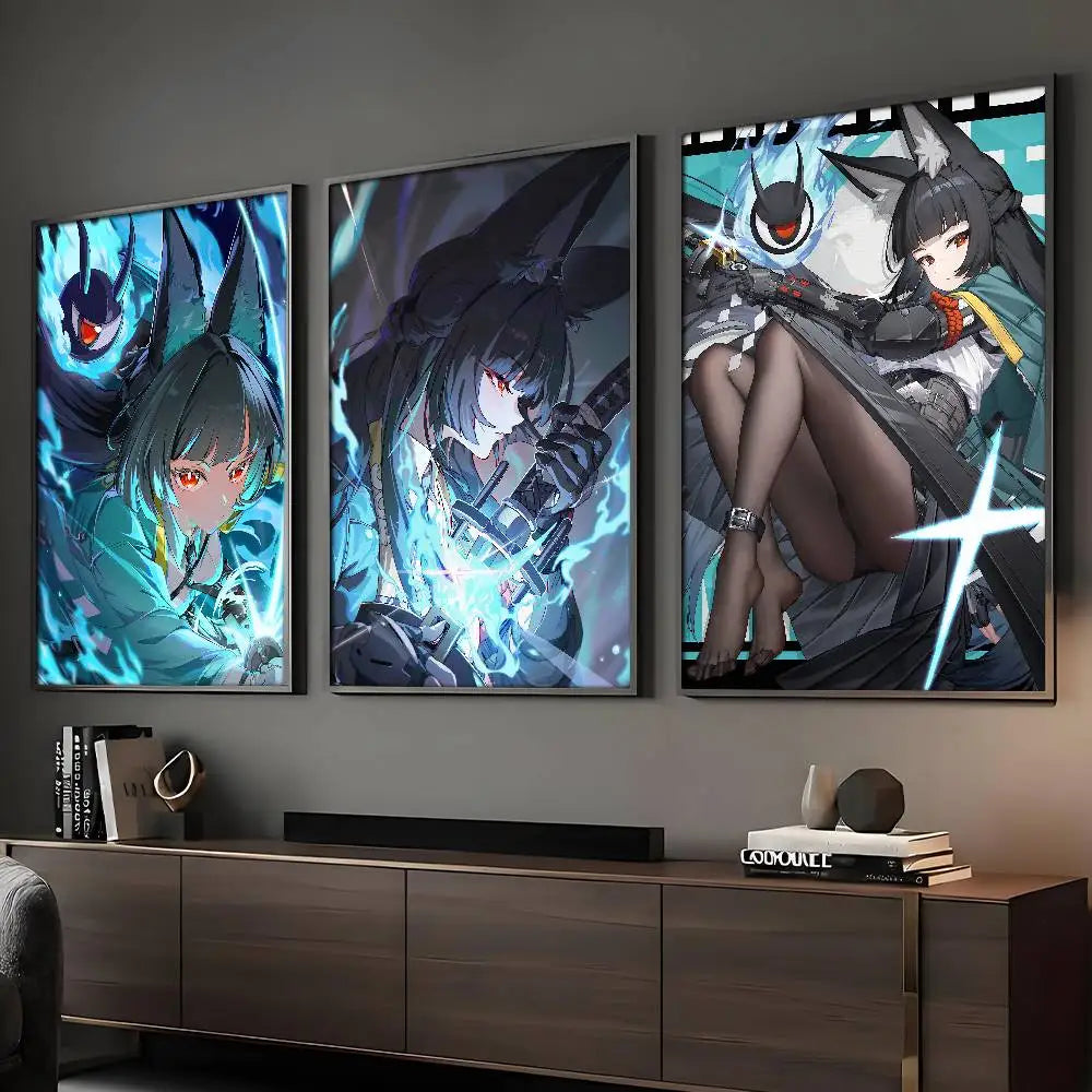 Zenless Zone Zero Hoshimi Miyabi Poster Sticky Wall Art Printing Waterproof Home Living Bed Room Bar Aesthetic Decor