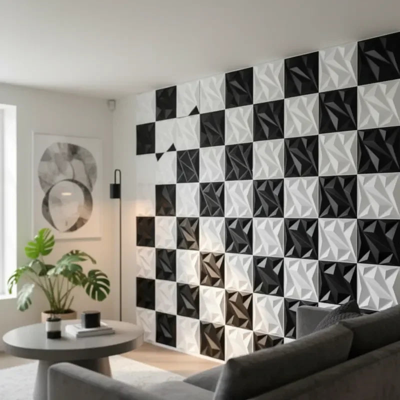 10PCS 30x30cm Wall Sticker 3D Wall Panels Indoor Wall Decoration For Living Room Bedroom Hotel Office Mural Tile-Panel-Mold