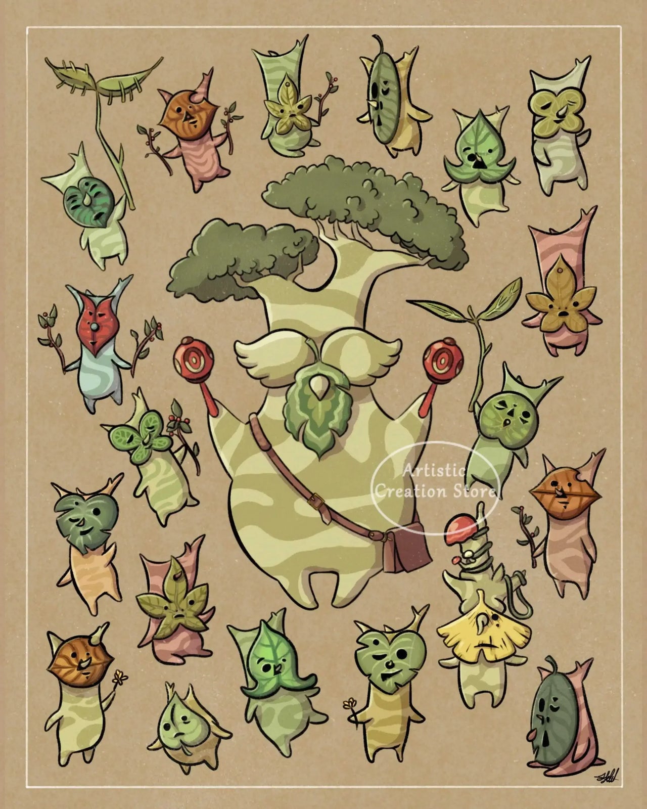 Video Game Inspired Flora of Hyrule Koroks Posters Mushroom World Plant Book Canvas Painting Print Wall Picture Game Room Decor