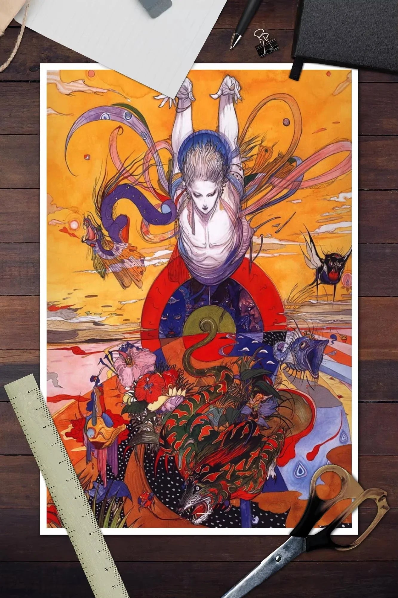Yoshitaka Amano Final Fantasy Anime Video Game Canvas Art Poster and Wall Art Picture Print Modern Family bedroom Decor Posters