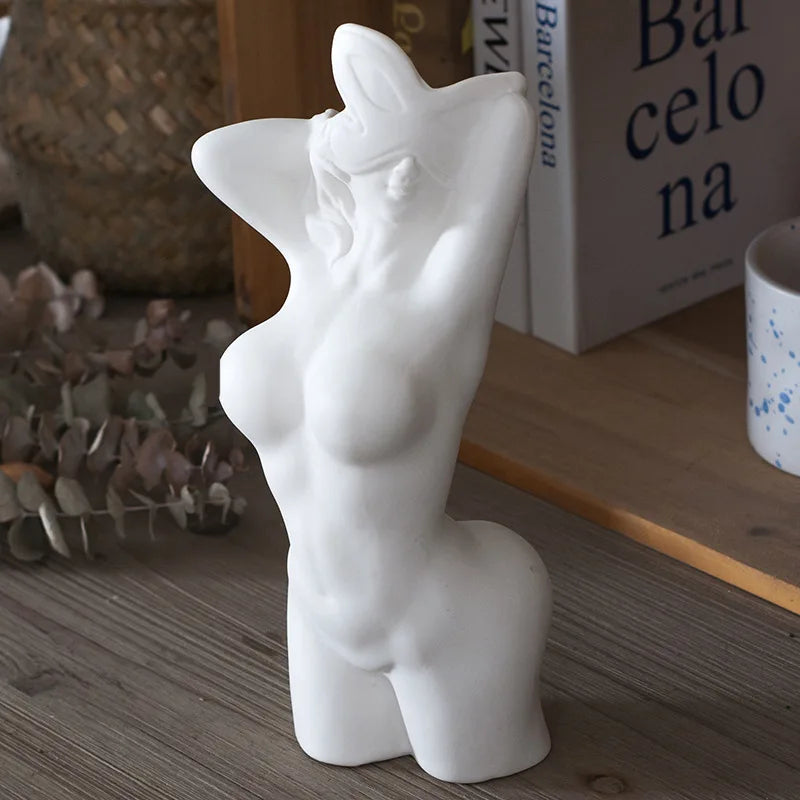 Women's Body Vase, Women's Curvy Vase, Unique Strip Look, Decorative Vase, Creative Flower Vase, Modern Bohemian Home Decoration