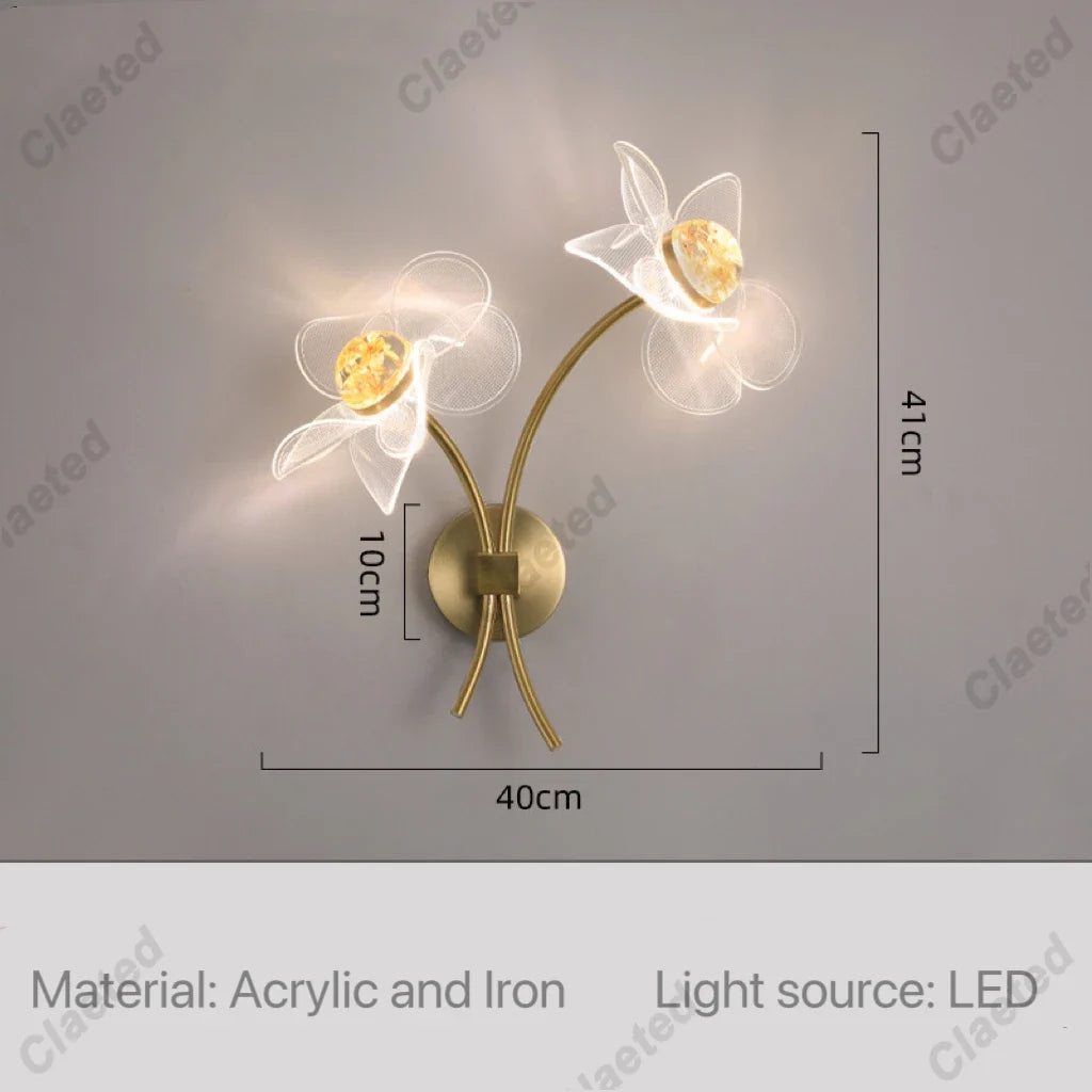 Flower Led Wall Lamps for Living Room Bedroom Bedside Sconce Light Modern Hallway Restaurant Background Decoration Lighting Deco