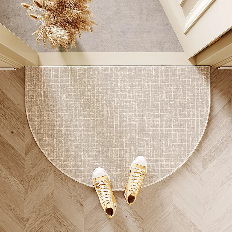 VIKAMA Modern Simple Entry Door Mat Semi-circular Non-slip Dirty Resistant Entryway Foot Mat Kitchen Carpet Home Decoration