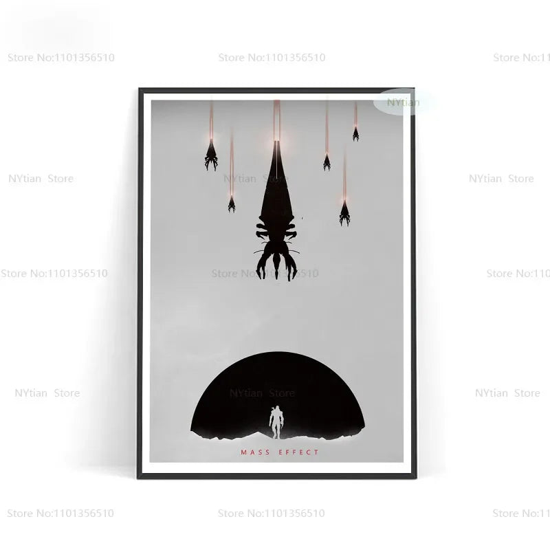 NT1464 Mass Effect Poster Minimalist Classic Game Gift Posters And Prints Wall Art Picture Canvas Painting For Home Room Decor