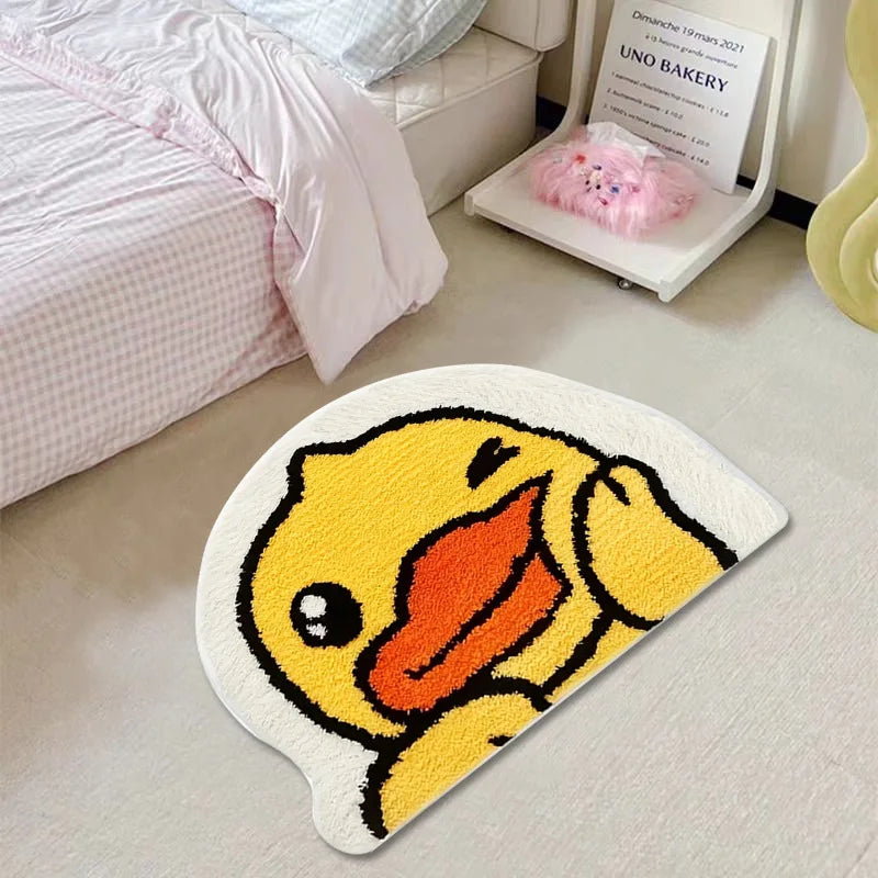 VIKAMA Cartoon Duck Carpet Bathroom Non-Slip Absorbency Foot Pad Bedroom Bed Soft  Comfortable Foot Pad Home Decoration