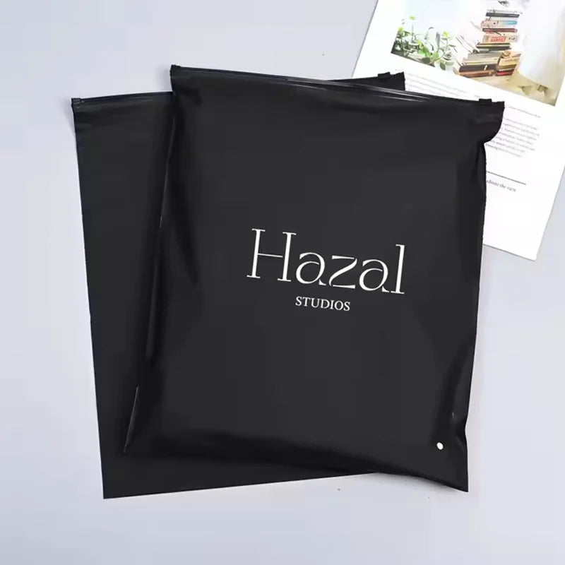 50pcs black frosted zipper bag swimsuit self-sealing bag clothing packaging bag small business product custom printing logo