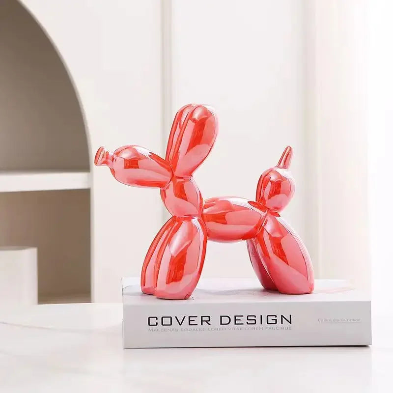Nordic Ceramic Balloon Dog Abstract Ornament Creative Sculpture Study Room Statue Home Office Accessories Festival Decoration