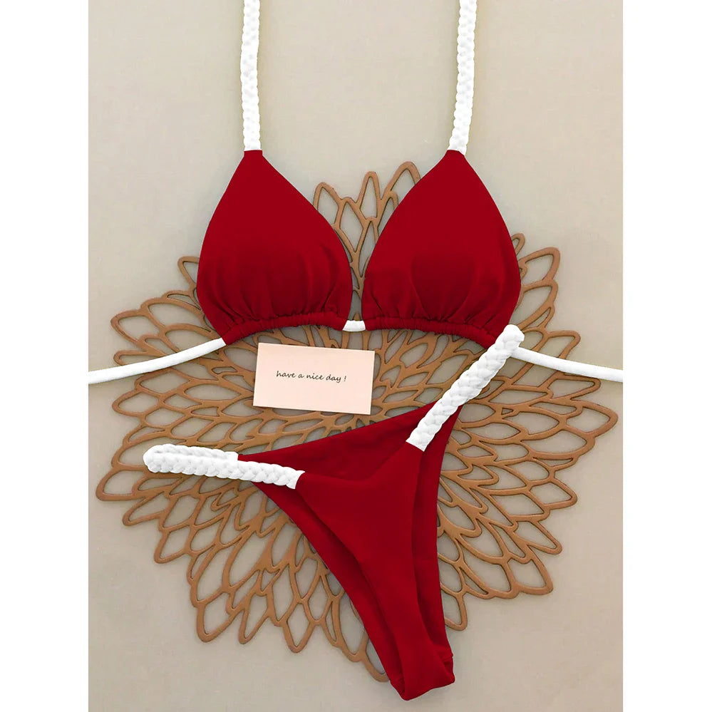Micro Bikinis 2025 Push Up Women Swimsuits Sexy Swimwear Brazilian Bikini Set Thong Biquini Solid Swimsuit Summer Beachwear
