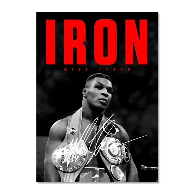 World Boxing Champion Ali Classic Scene Wall Art Poster Boxer Tyson Mural Modern Home Decor Perfect for Living Room Decor