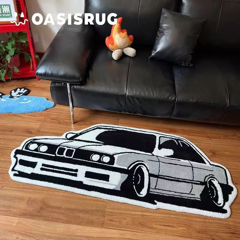VIKAMA Fashion Car Carpet Bedroom Bedside Non-Slip Mat Living Room Sofa Coffee Table Mat Gaming Room Carpet Home Decoration