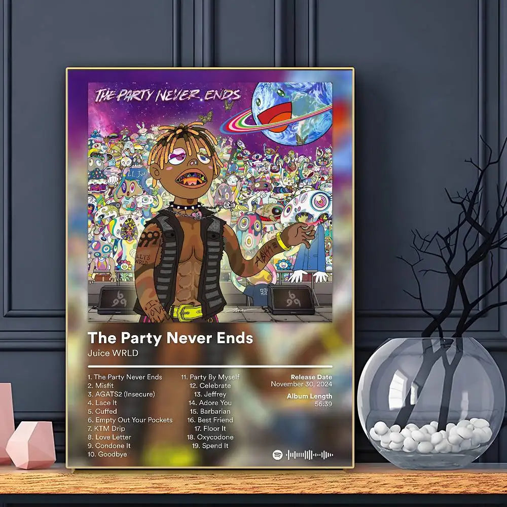 Rapper J-Juice W-WRLD Poster HD Art Sticky Wall Waterproof Home Living Room Bar Decoration