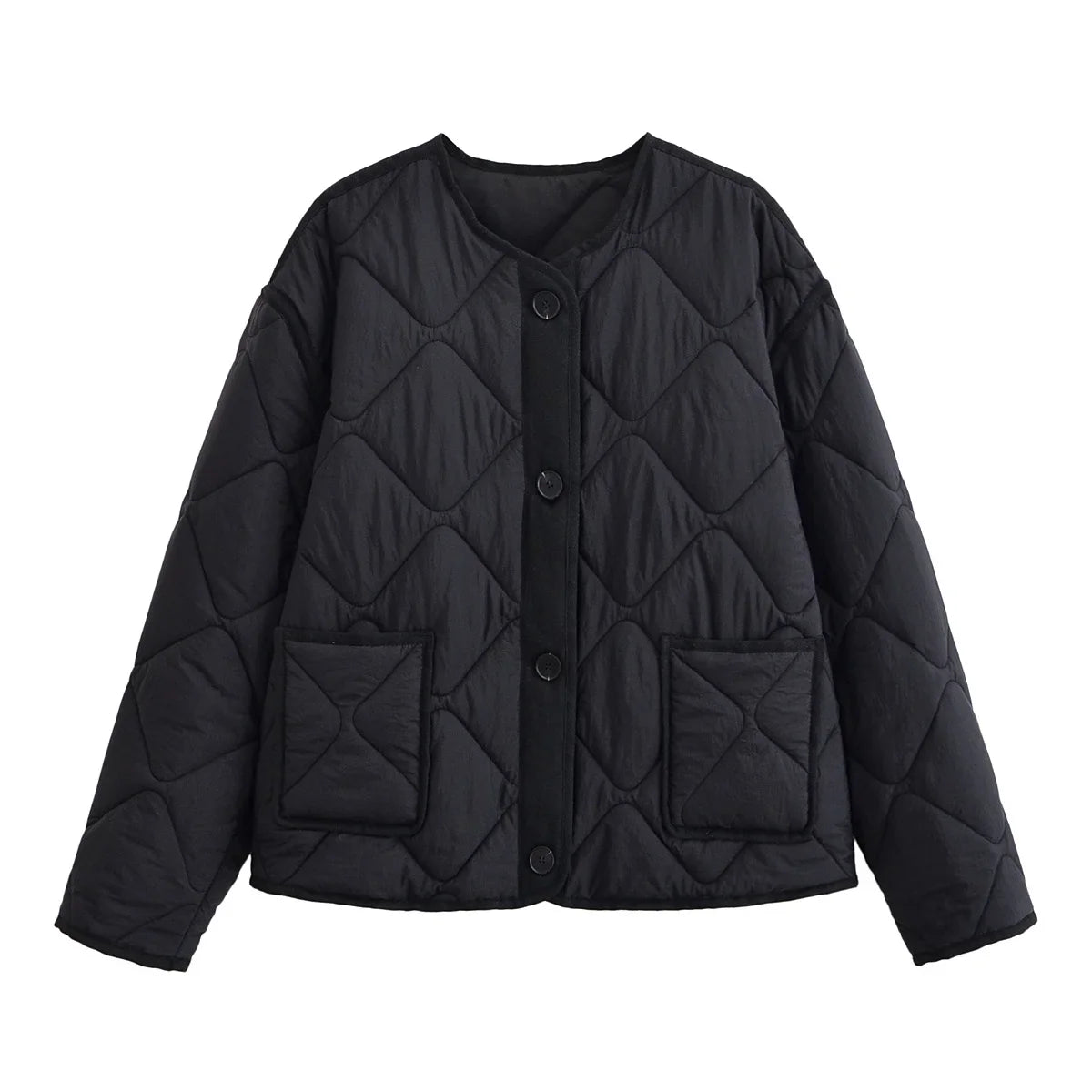 Nlzgmsj Autumn Winter Women's Solid Single-breasted O-Neck Jacket Fashion  Long Sleeve Coat  Street Casual  Short  Jacket