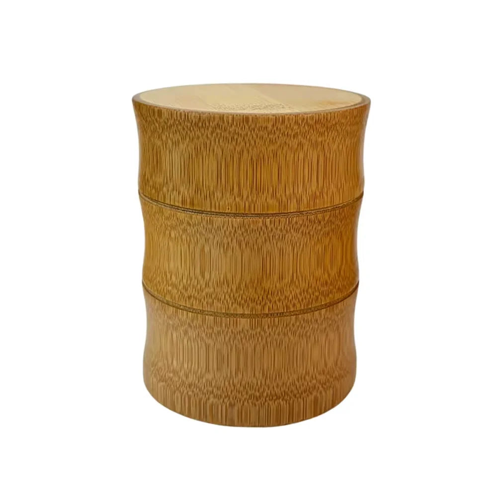 Natural Bamboo Tea Canister Food Storage Box Nut Spice Storage Box Tea Canister Eco-friendly Organizer Jar Kitchen Containers