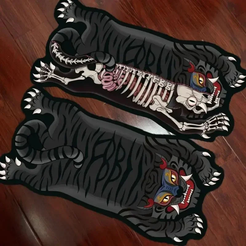 VIKAMA Tiger-Shaped Area Carpet - Non-Slip, Easy To Clean, Home Decoration, Kitchen And Bathroom Floor Mat, Entrance Door Mat