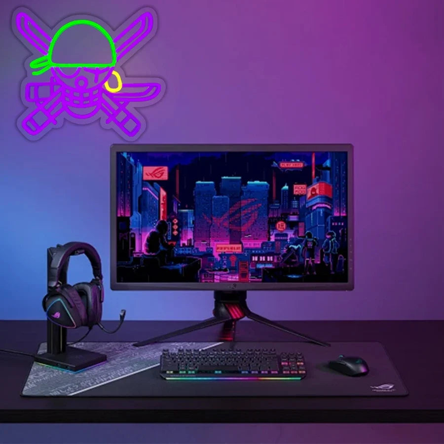 Skeleton Led Neon Sign, Knife Icon Hand-Made, Usb Powered, Used For Artistic Decor Lights In Clubs, Game Rooms And Bedrooms.