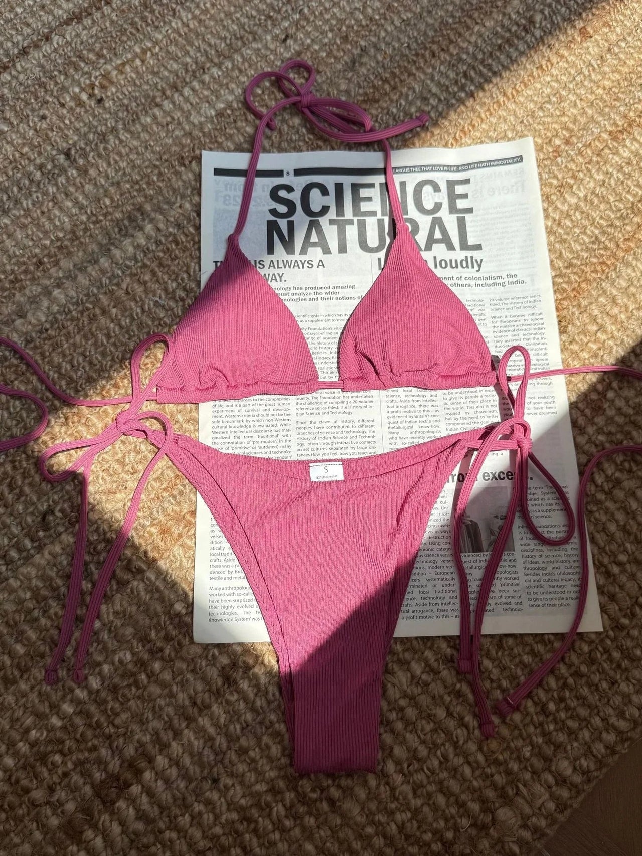 Sexy Brown Bikini 2026 Women Solid Red Halter Push Up Bra Tie Side Triangle Swimsuit Summer Bathing Suit Lace Up Micro Swimwear