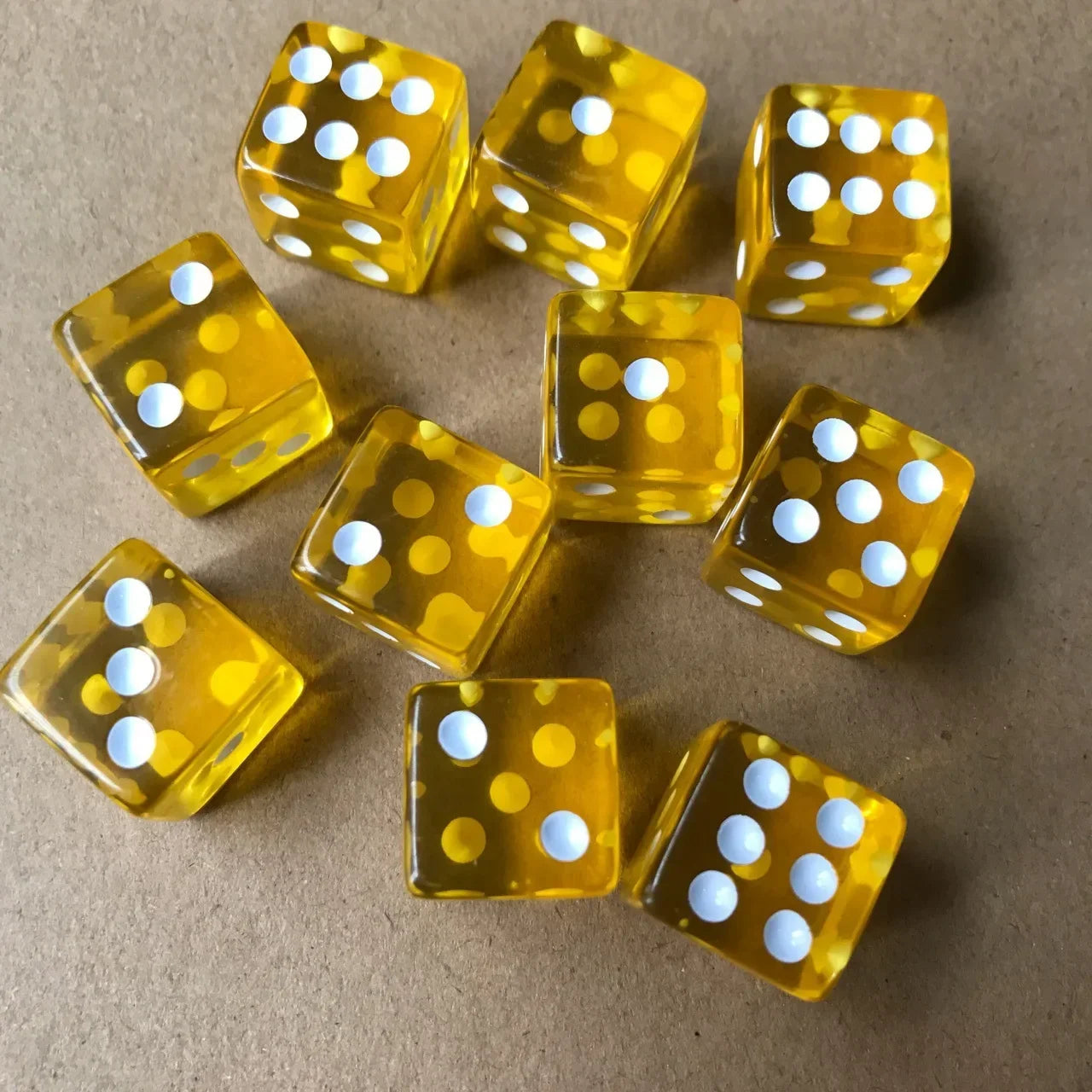 10pcs/set Transparent Dice Right Angle Dice Board Game Accessories 16mm