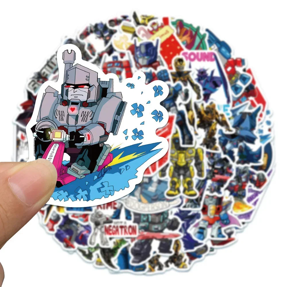 50Pcs Autobot Transformers Stickers for Laptop Motorcycle Car Skateboard Luggage Bike Waterproof Sticker Decals Kids Toys