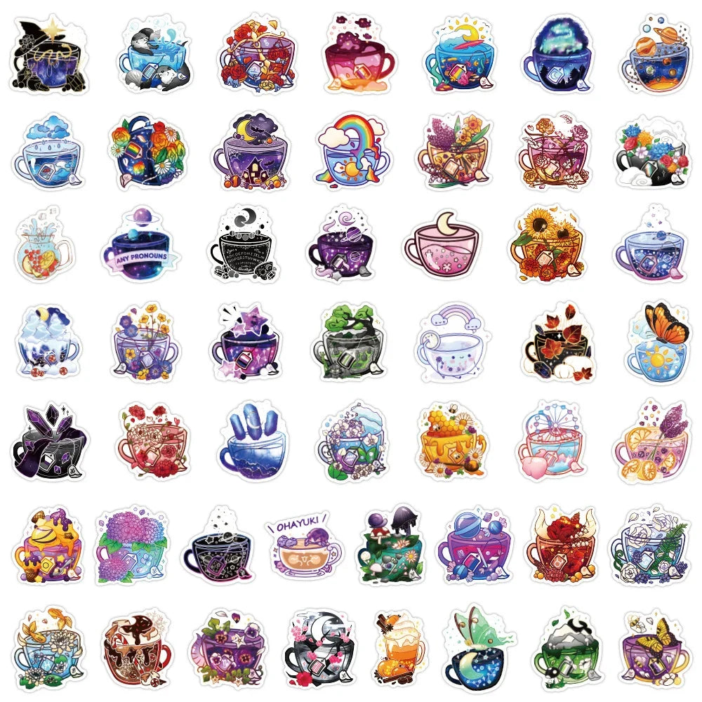 10/30/50pcs Cartoon Ins Cute Flower Graffiti Stickers Aesthetic Decals Kids Toy Scrapbook Diary Phone Laptop Waterproof Sticker