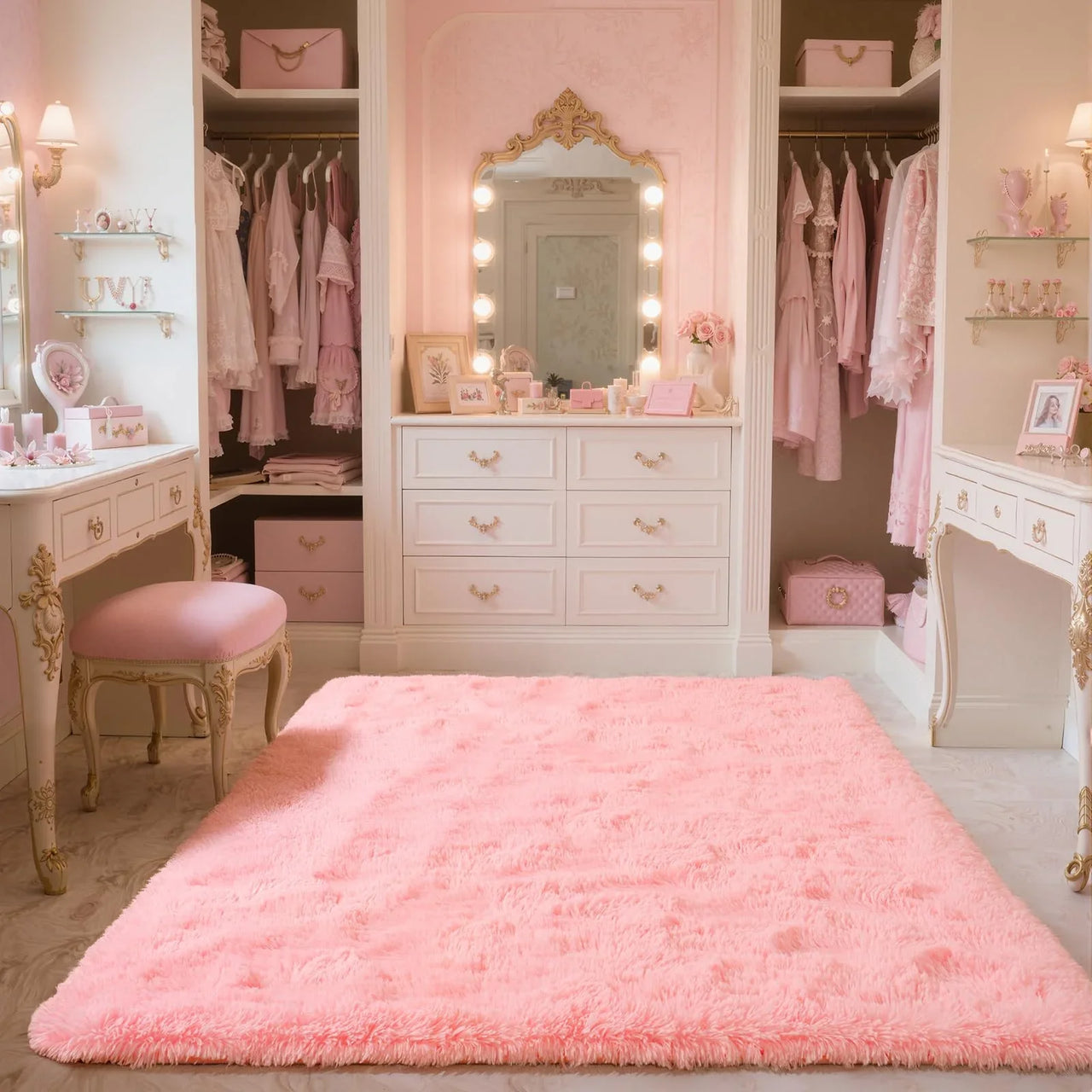 VIKAMA Living Room Carpet, Bedroom Soft Fluffy Plush Floor Mat, Kindergarten Children's Room, Dormitory, Home Decoration