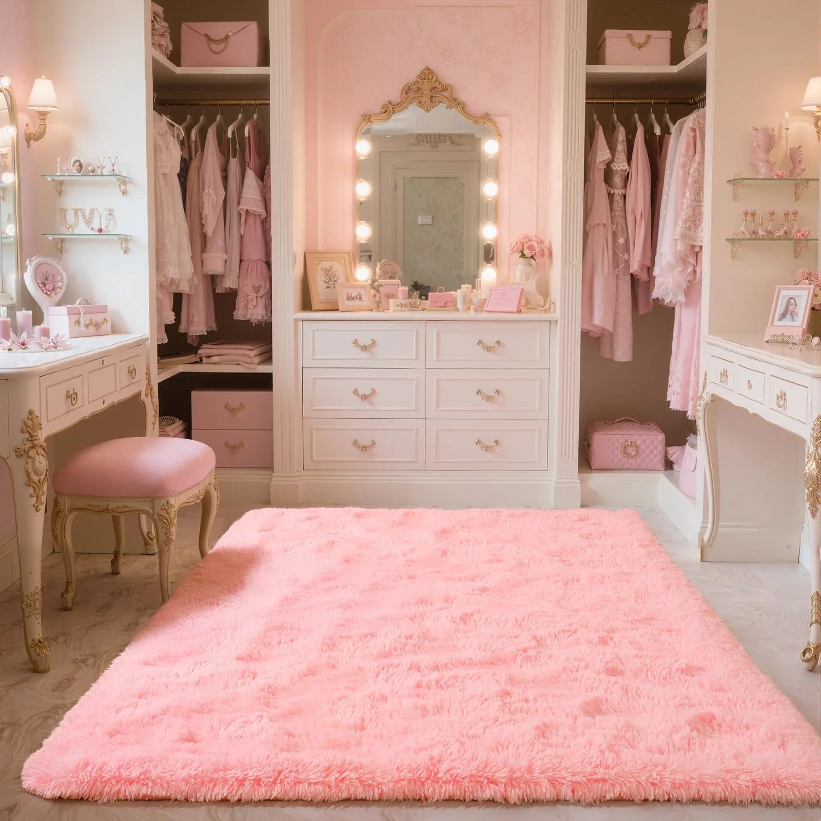 VIKAMA Living Room Carpet, Bedroom Soft Fluffy Plush Floor Mat, Kindergarten Children's Room, Dormitory, Home Decoration