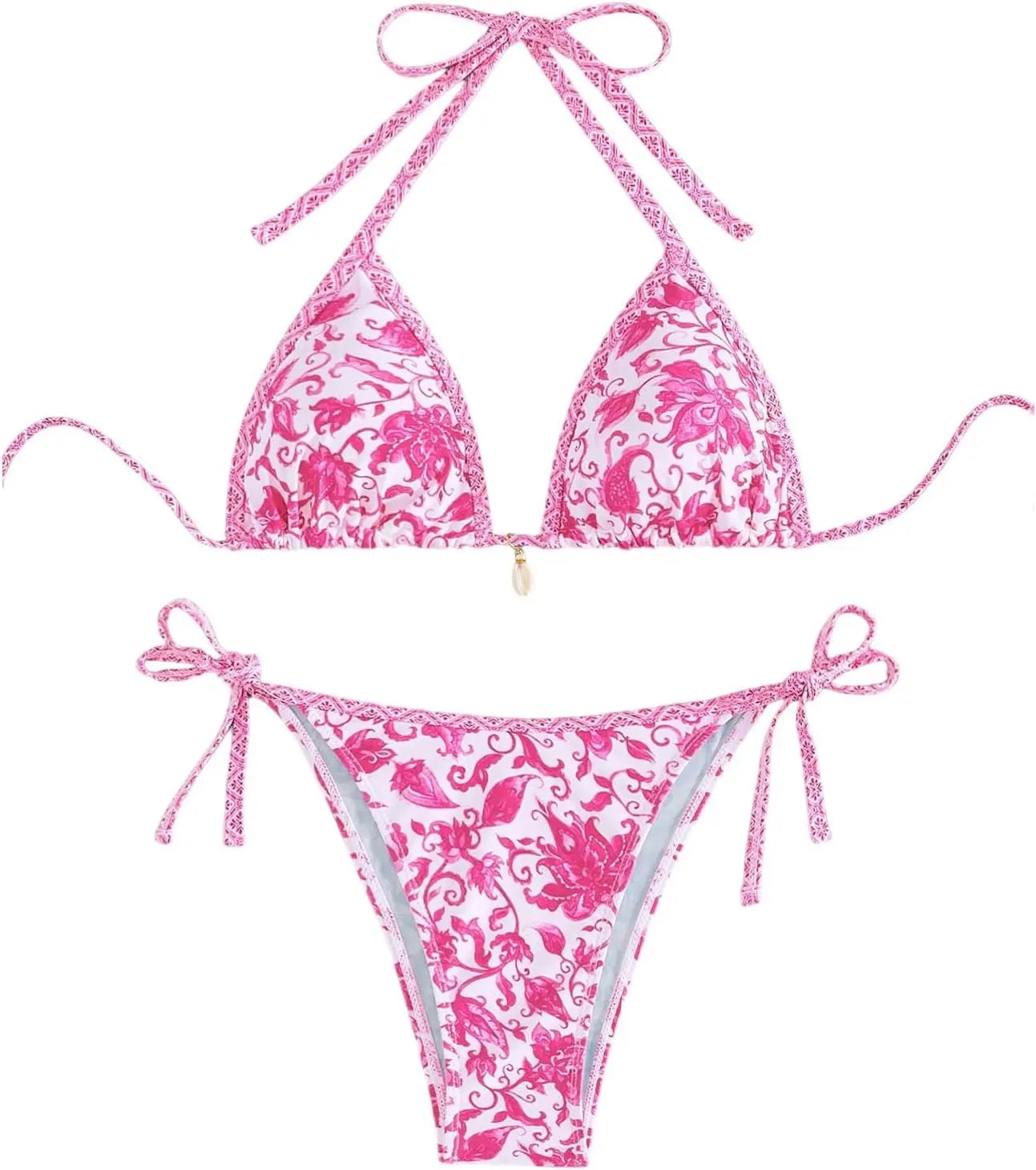 2026 New Halter String Triangle Two Piece Bikini Women Swimwear Female Swimsuit Bathers Bathing Swimming Suit Beachwear Summer