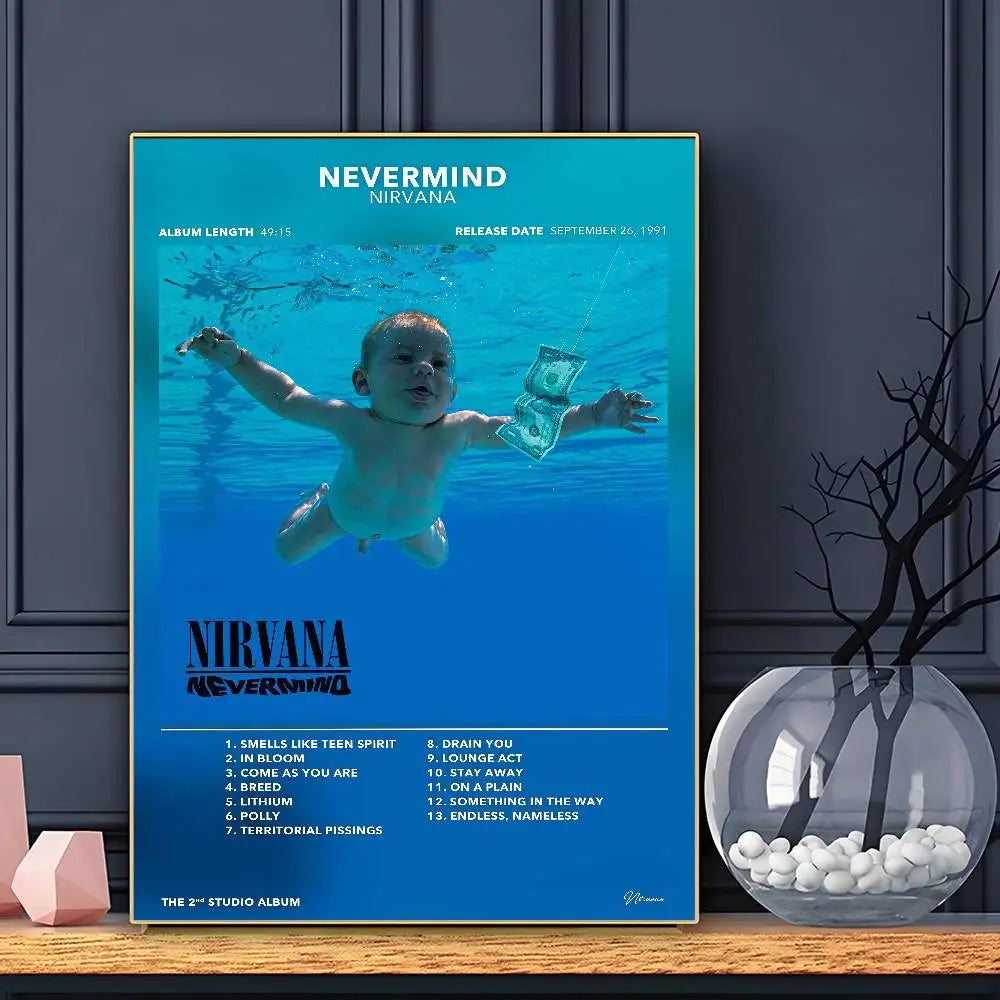 Band N-N-Nir-va-naS Poster HD Art Sticky Wall Waterproof Home Living Room Bar Decoration