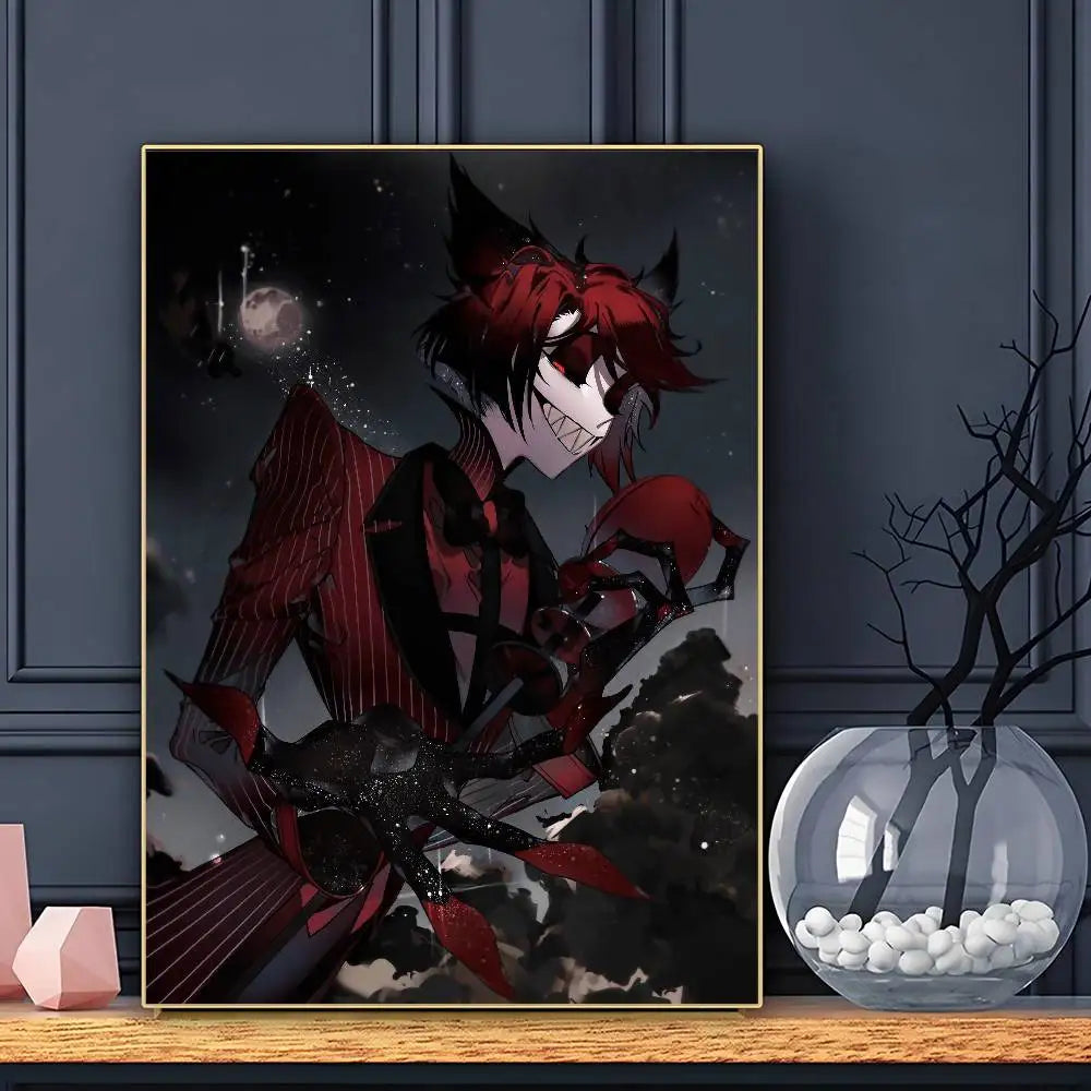 Cartoon H-Hazbin H-Hotel Plot Comedy Poster Sticky Wall Art Printing Waterproof Home Living Bed Room Bar Aesthetic Decor