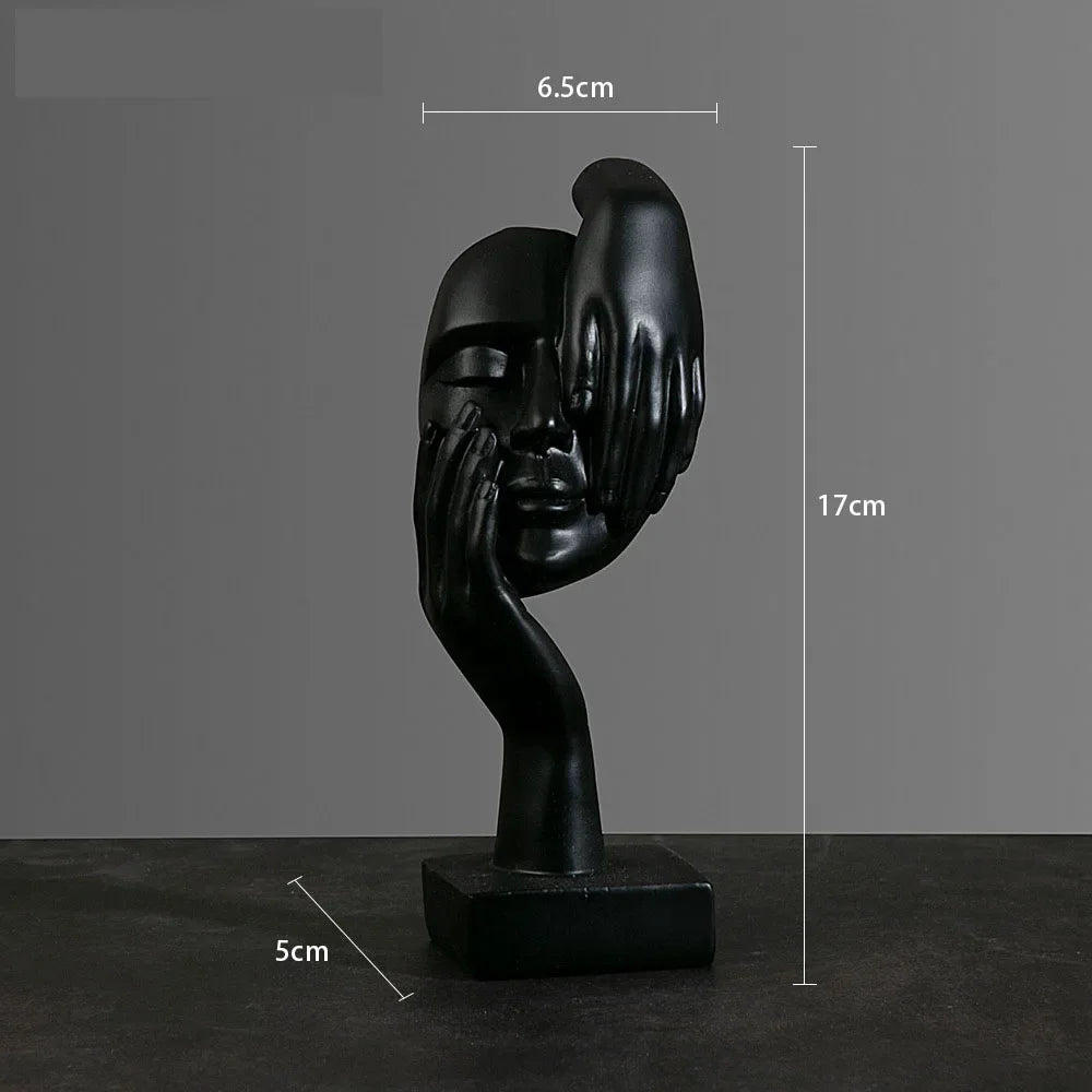 Resin Abstract Mask Statues European Miniature Figurines for Interior Home Office Study Desktop Figure Ornament Decor Gift