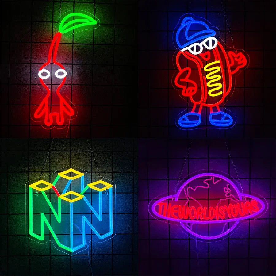 Game Led Neon Sign, 3D Carved Icon Wall Decor, Usb Powered, Used For Room, Club, Game Room, Office, Man Cave Art Wall Lamp.