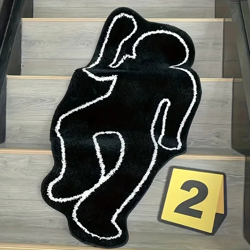 VIKAMA Abstract Human-Shaped Carpet Anti-Slip Area Entrance, Living Room Floor Mat, Bedroom Bedside Rug, Home Decoration
