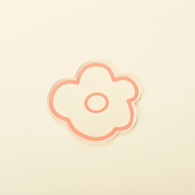 Flower Coasters Acrylic Waterproof Heat Insulation Anti Slip Coffee Cup Mats Cute Flowers Pads Kitchen Tableware Pad Decoration