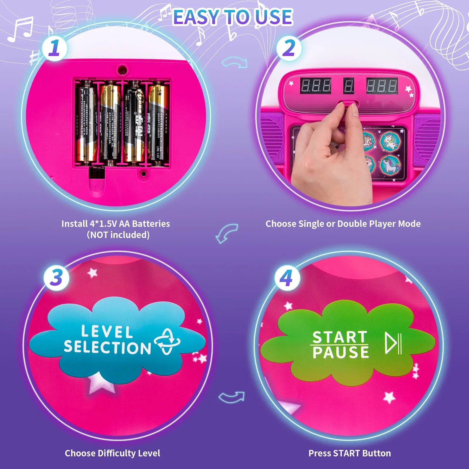 Dancing Blanket Kids Electronic Dance Mat Kid Floor Music Blanket Double Players Mode with 9 Levels Educational Toys Kids Gifts