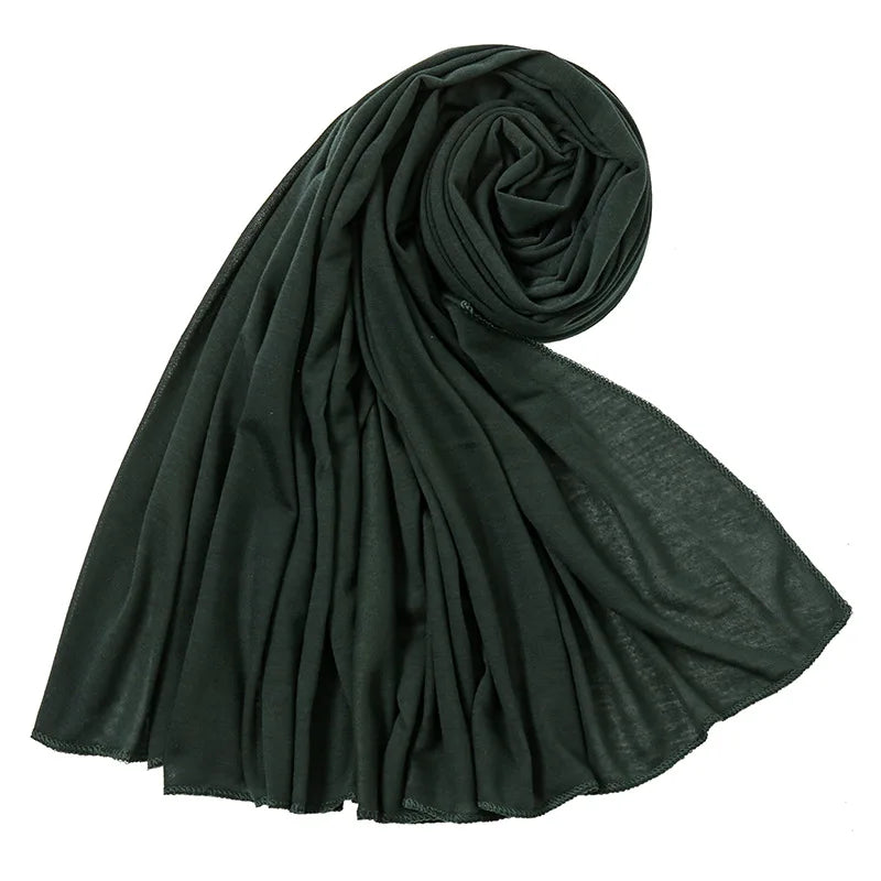 Hot Muslim Fashion Woman Soft Hijabs Scarf Shawl Plain Cotton Jersey Scarves Turban Women Long Shawls Head Wrap Headband Abaya