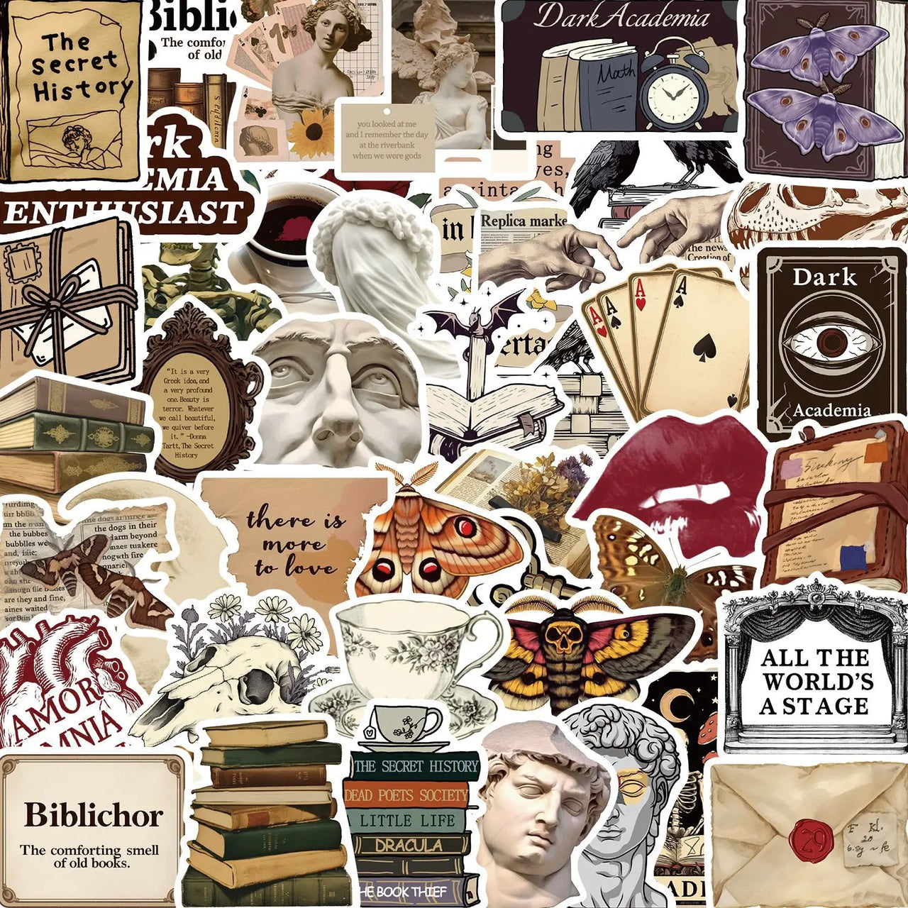 50PCS Cartoon Dark Aesthetics Graffiti Stickers Decorative Guitar Notebook Luggage DIY Waterproof Stickers
