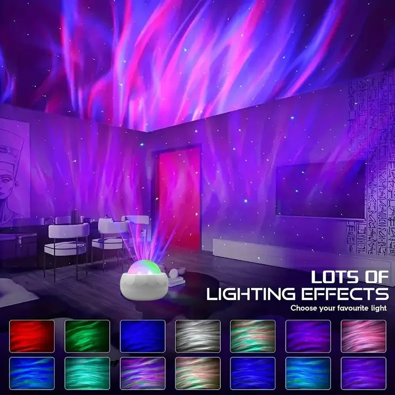 Northern Lights Starry Sky Projector Lamp LED Atmosphere Light Night Aura Aurora Glowing Lamp for Room Party Decoration Gifts