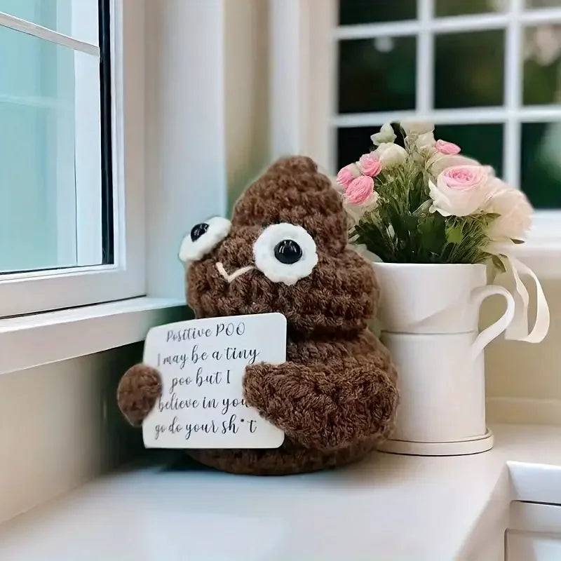 Creative Handmade Yarn Weaving With Positive Energy, Funny And Cute Toy Poop Cards,Gifts For Friends, Christmas Gifts