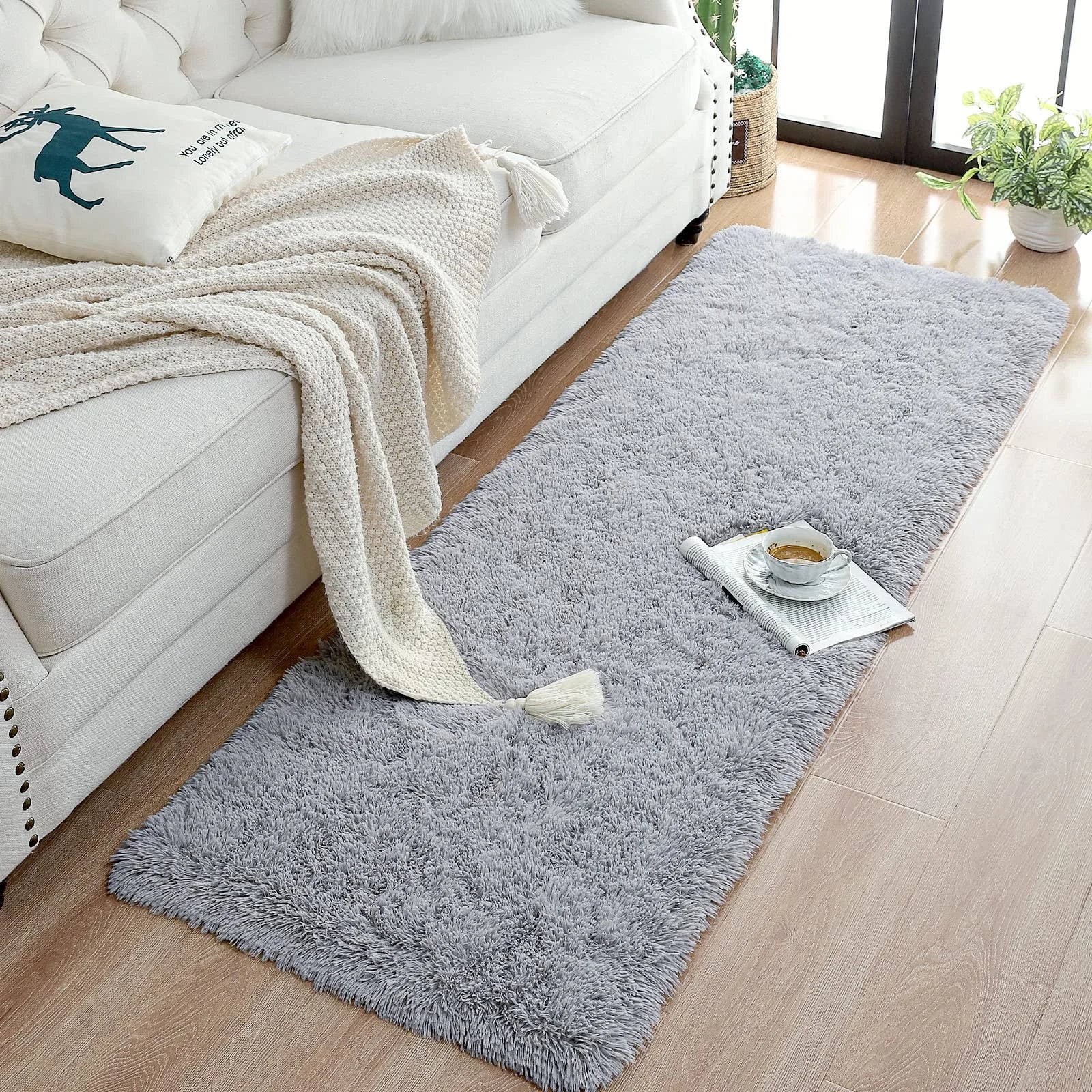 VIKAMA Soft Running Rug, Plush And Fluffy Bedroom And Living Room Carpet, Nursery And Children's Room Floor Mat For Home Decor