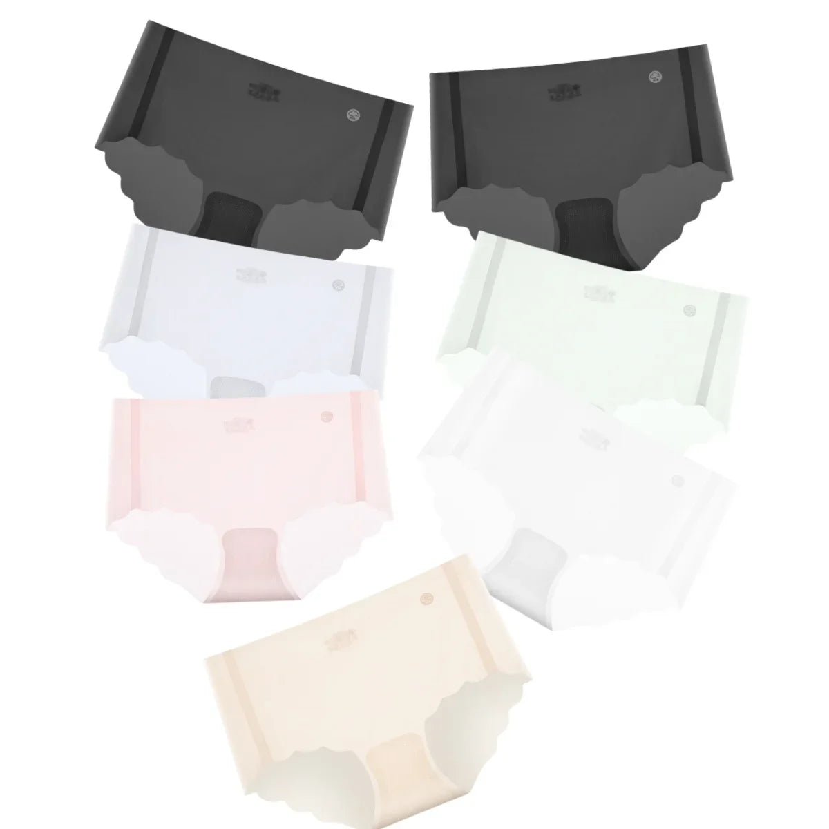 7Pcs/Set Ultra-Thin Panties Women's Sexy Lingerie Quick Drying Briefs Low Rise Underwear Summer Invisible Ice Silk Panties