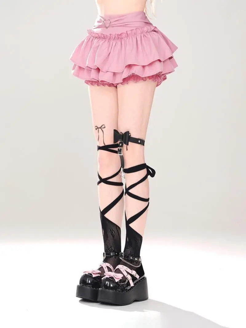 Puffy Cake Skirts Women Ruffles Chic Popular Sweet Spicy Girls Gothic All-match Korean Fashion Streetwear Summer  Y2k