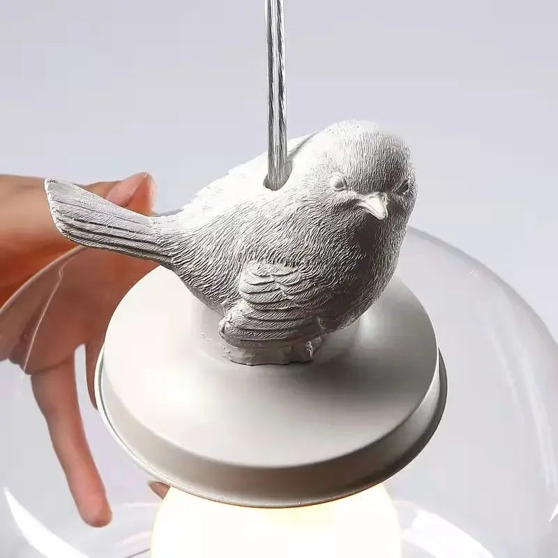Birds Glass Pendant Lights For Dining Room Kitchen Bedroom Homestay Suspension Hanging Lamp E27 LED Christmas Gift Drop Shipping