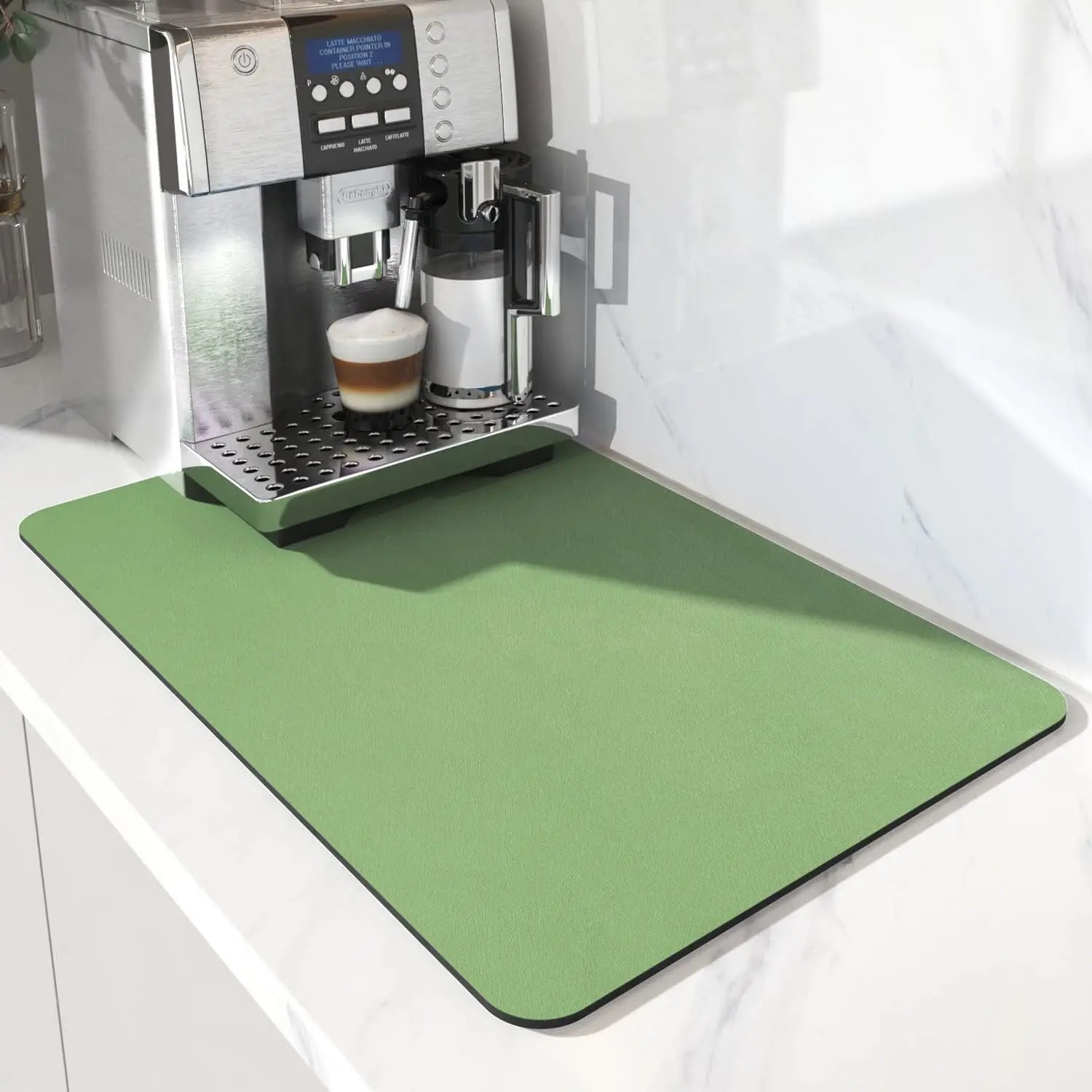 VIKAMA Coffee Machine Mat Rubber Backing Water-Absorbent Dish Drying Pad Kitchen Worktop Drainage Mat Home Decor