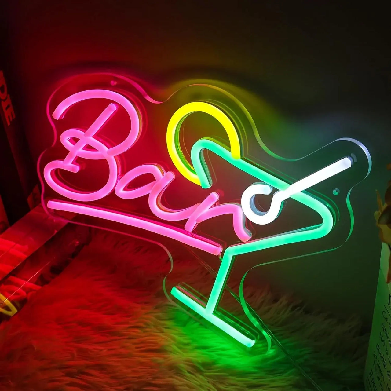 Bar Neon Sign LED Neon Lights Sign USB Powered Wall Decor for Bar Cart Party Club Man Cave Cocktail Bar Gift for Friend