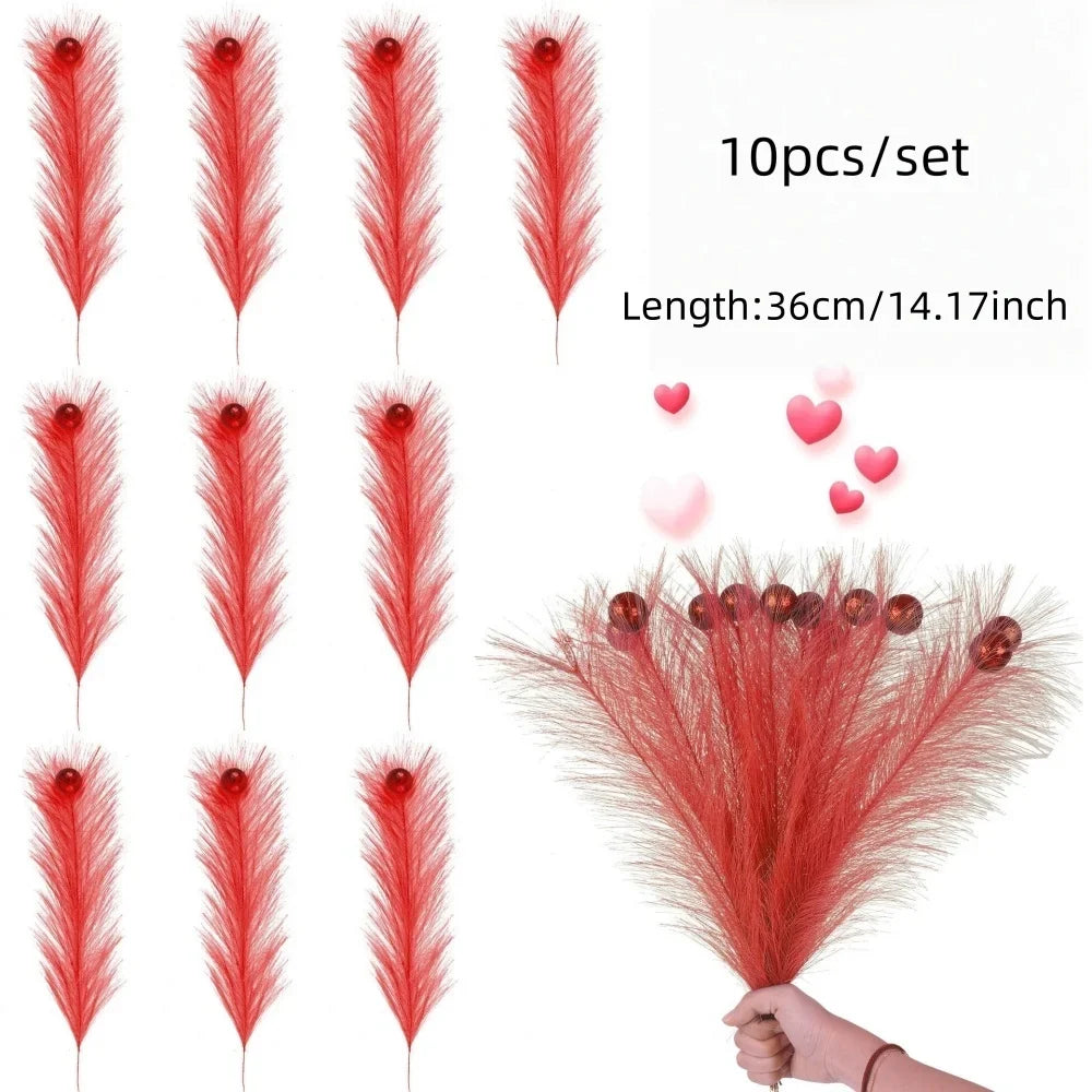 Artificial Christmas Branches Home Decor DIY Crafts Reed Ball Decoration Plants Ornaments For Christmas Tree Topper Party Decor