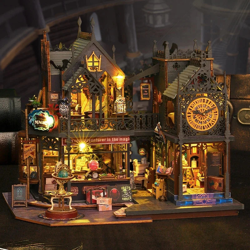 DIY Haunted House Model Kit - Halloween Gothic Horror Mansion Bookend Craft Set, Creative Gift for Adults & Teens