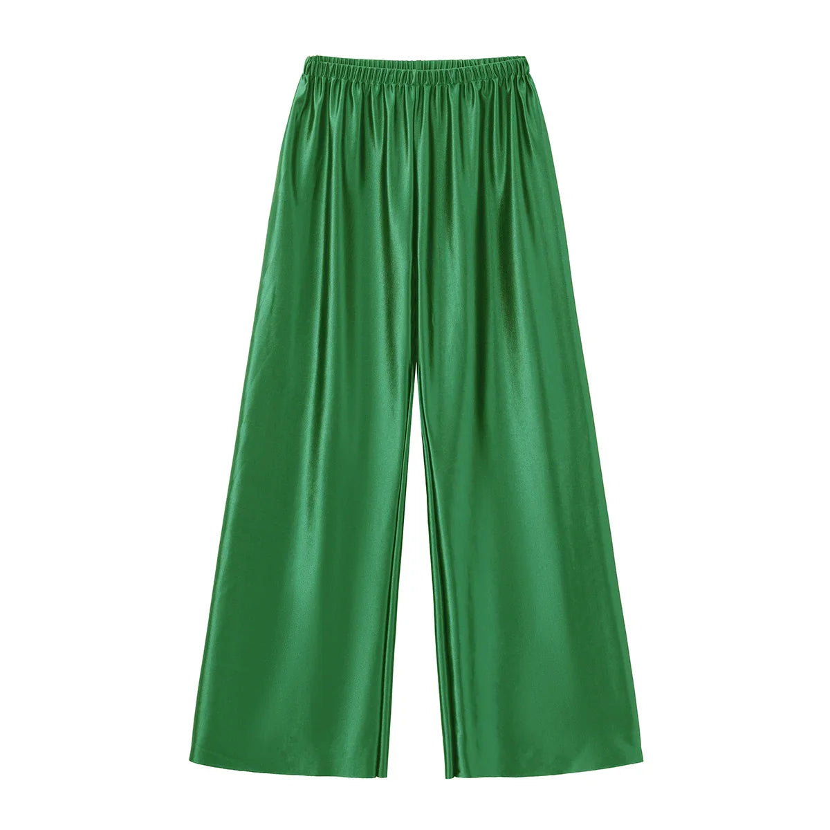 Satin Wide Leg Pants Long Floor Casual Pants Women's Summer